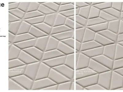 Trapezoidal Tile in 3D Cube Layout Texture
