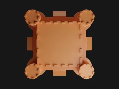 Castle 3D Model orange 3D print model