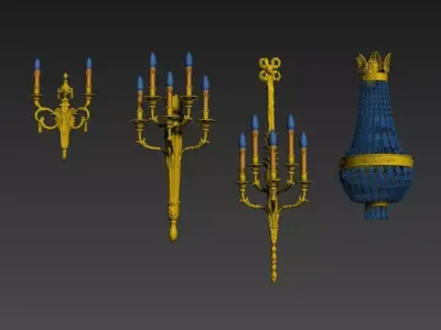 vintage wall lamp 11 Low-poly 3D model