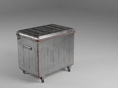 rusty dumpster Low-poly 3D model