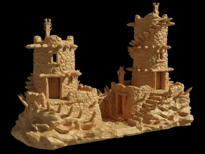 Small Orc Outpost Tabletop Terrain 28 MM 3D print model
