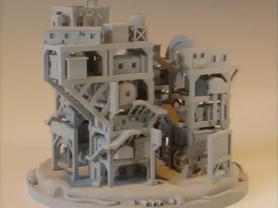 Cyberpunk City Ready Player One for 3D printing Free low-poly 3D model