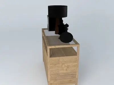 modern sideboard with accessories 3D model