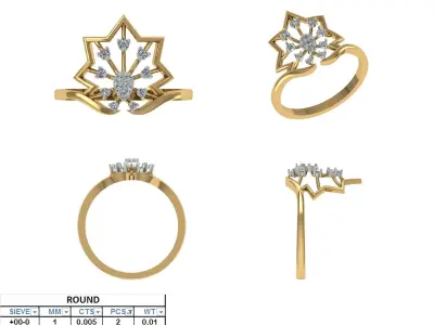 Light Weight Diamond Ring  3D model