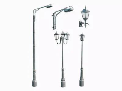 Street Light Poles Low-poly 3D model