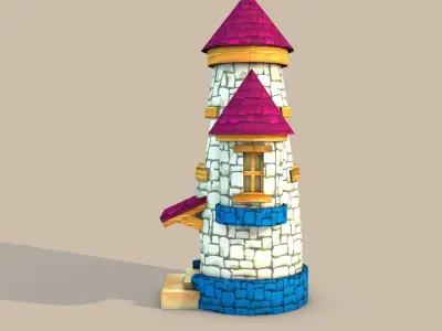 Cartoon Fantasy House 1 Low-poly 3D model