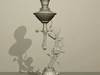 Steampunk electric table lamp 3D model