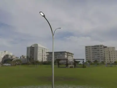 Street Light 12 version 10 6m with pole 4 Low-poly 3D model