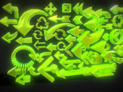 Arrow Button Collections Low-poly 3D model