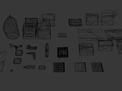 Trash Kit  Low-poly 3D model
