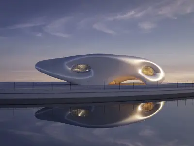 Futuristic building 38 3D model