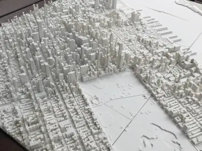 3D Manhattan NYC 3D Map City Landmark New York City Skyline Art 3D print model