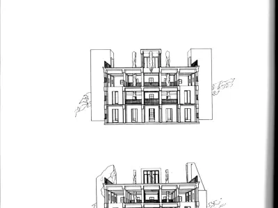 John Hejduks building made in 1985 Low-poly 3D model