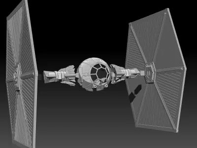Black Series Scale Tie Fighter 3D print model