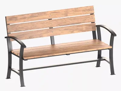 Street Bench 05 Low-poly 3D model