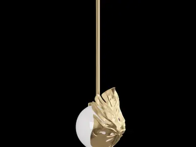 Pendant lamp Gold Monstera Leaf 3D model