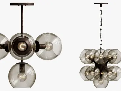 chandelier sphere cumulus glass 3D model