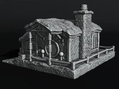 medieval house 3D print model