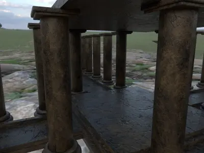 temple corridors Free 3D model