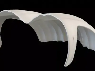 Futuristic Organic Wave Pavilion Modern Concrete Park Shelter Low-poly 3D model