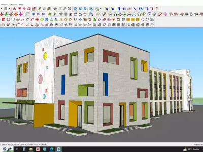 School Building 3d model 3D model