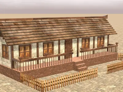 Complete Low Poly Medieval Housing Set for Fantasy Towns Low-poly 3D model