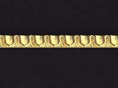 baguette gold border 3D model