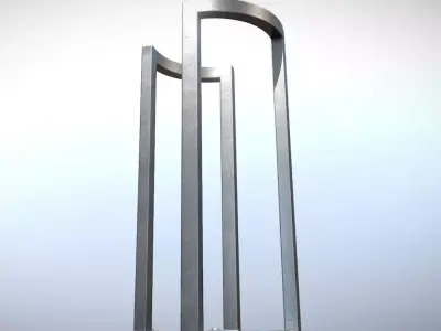 City Tree Protection Barrier 2 Low-poly 3D model