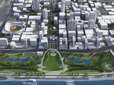 St Louis Low-poly 3D model