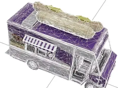 Hot Dog Truck Mobile Street Food Delivery Vehicle 3D model