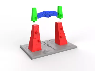 Jurassic Park Gate 3D print model