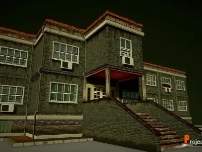 UE4 Modular School Package  Low-poly 3D model