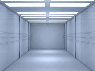 Sci Fi  Corridor Low-poly 3D model