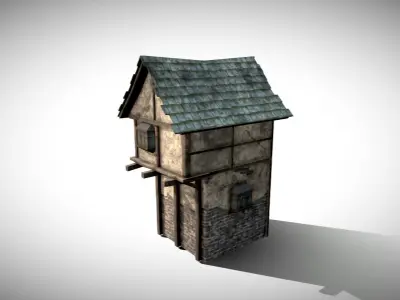 Medieval House Low-poly 3D model
