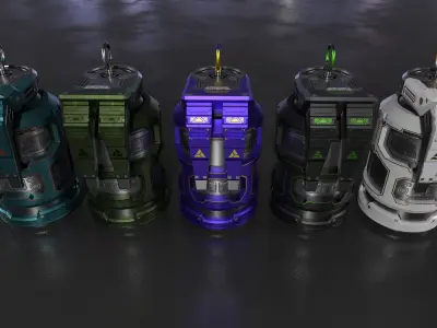 Sci-fi Grenade Low-poly 3D model