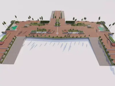 public park-Private Park Landscape  3D model