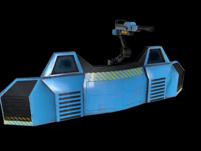 Scifi Barrier  Low-poly 3D model