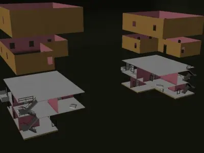 Interior and Exterior Buildings 3D model