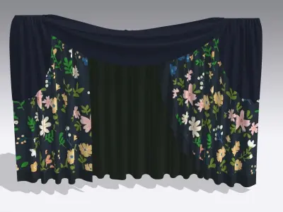 Curtain Low-poly 3D model