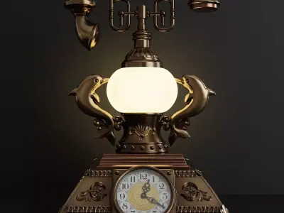 Table lamp with clock 3D model