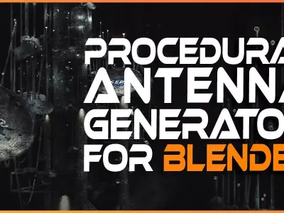 Procedural Antenna Radar Generator For Blender Geometry Nodes Low-poly 3D model