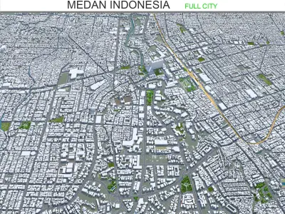 Medan Indonesia 30km Low-poly 3D model