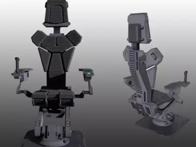 Stylish mechanical seats Low-poly 3D model