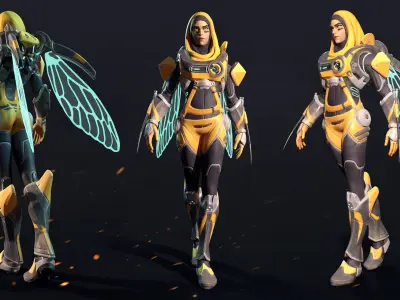 Bumble Bree - Stylized PBR Character Low-poly 3D model