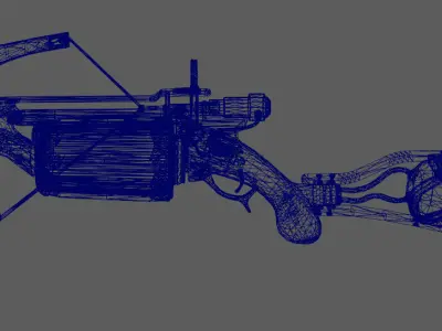Crossbow revolver Low-poly 3D model