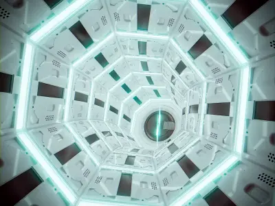 Sci Fi Space Tunnel Loop Low-poly 3D model