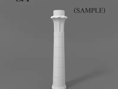 Ancient Egyptian Columns Kit FREE SAMPLE Free low-poly 3D model