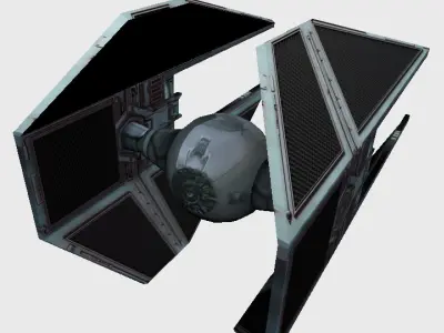 Tie Interceptor Low-poly 3D model