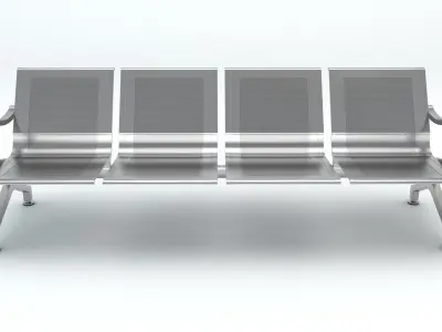 Four Set Waiting Chairs 3D Model 3D model 3D model