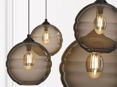 Blown Glass Clear Band Pendant 3D model